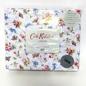 CATH KIDSTON London BIRD FLORAL Pink Blue Multi Girls TWIN Cotton SHEET SET